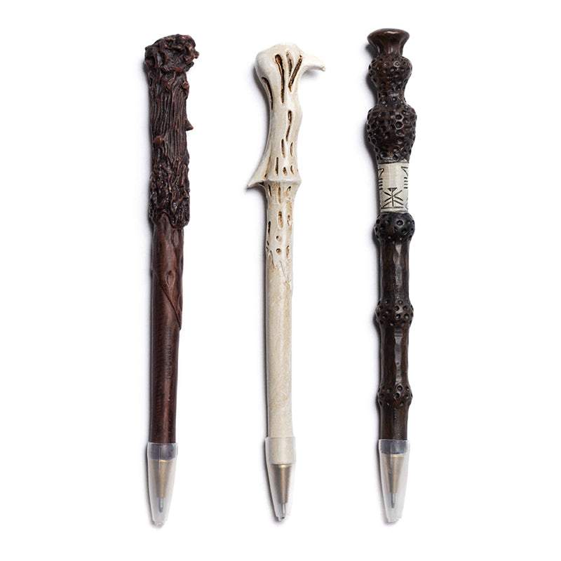 Harry Potter Wand Pen Set of 3 - Magic Themed Collectible Writing Pens for Fans - Perfect for Cosplay, Gift Giving, and Harry Potter Themed Parties