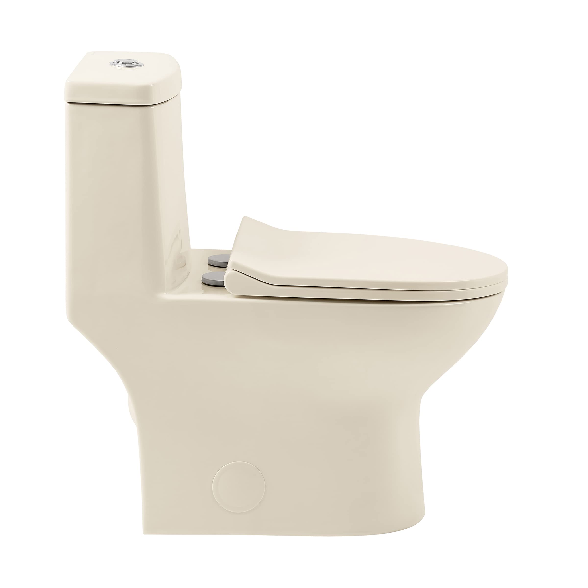 Swiss Madison Ivy One Piece Toilet with Dual Vortex Flush 1.1/1.6 GPF - Water Efficient Bathroom Toilet in Bisque for Modern Homes & Commercial Spaces