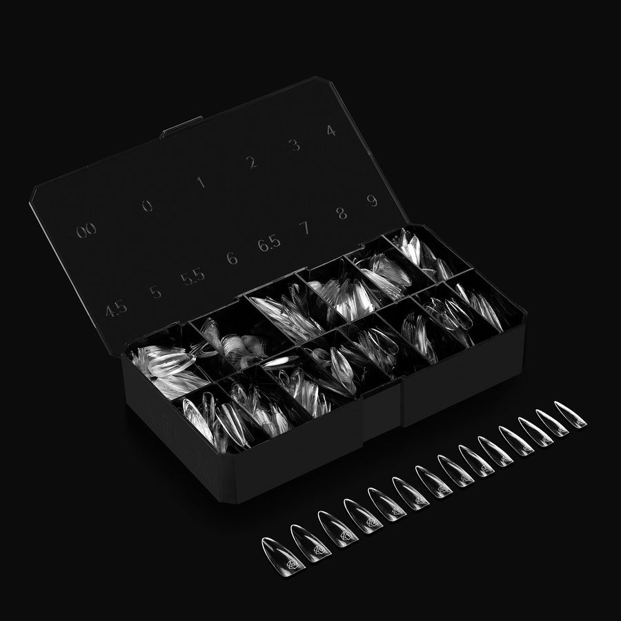 Apres Gel X Tips 2.0 - Natural Almond Long Fake Nails (600 Pcs) - DIY Nail Extension Kit for Salon Quality Manicure at Home
