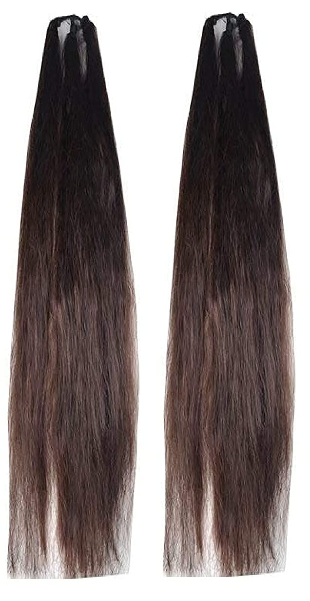 Premium Synthetic Nylon Hair Extensions - Brown Hair Parandi/Choti Set of 2 for Women & Girls | Natural-Looking Hair Accessory for Weddings, Parties & Daily Styling