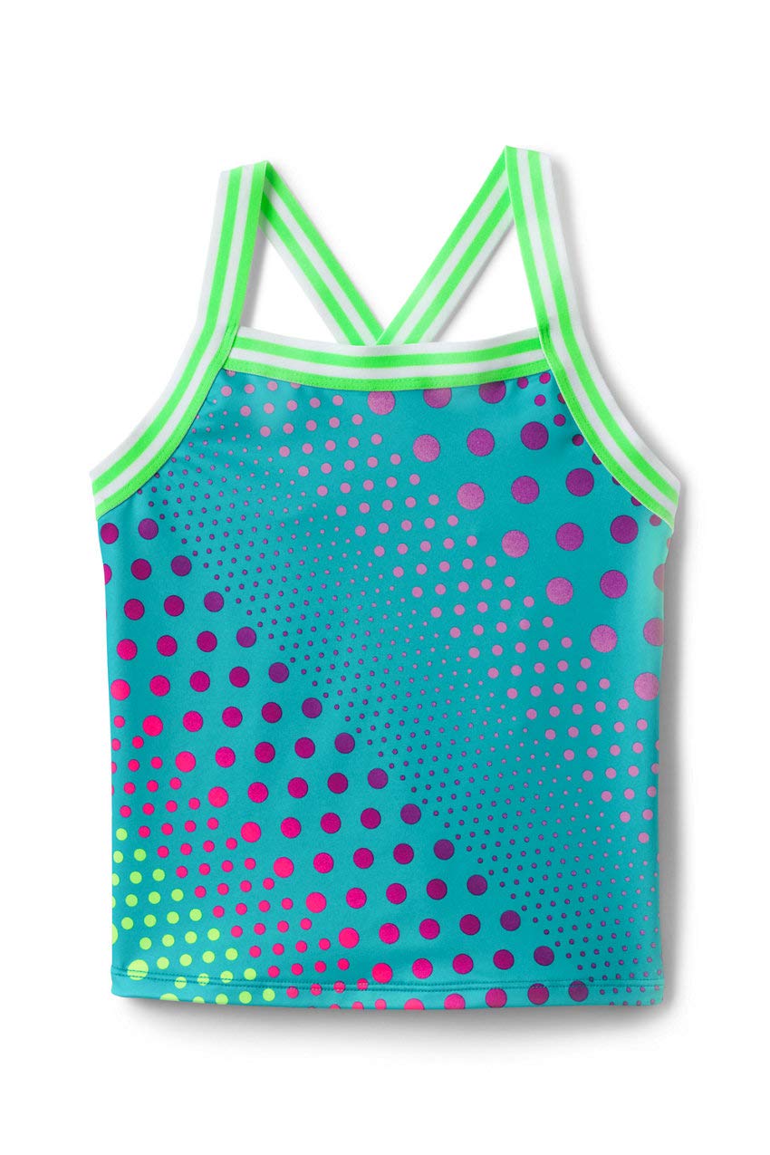Lands' End Girls Sport Tankini Swimsuit Top - UPF 50+ Rash Guard Swimwear for Active Kids - Perfect for Swimming Lessons, Beach Vacations & Pool Parties