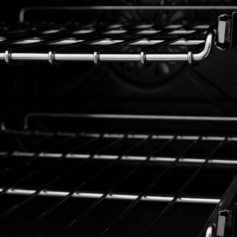 ZLINE Autograph Edition 60-inch 7.4 cu. ft. Dual Fuel Range with 9-Burner Gas Cooktop & 2 Electric Convection Ovens - Satin Stainless Steel with White Matte Doors & Matte Black Accents (RASZ WM 60 MB) | Professional Kitchen Appliance for Home Chefs & Cooking Enthusiasts