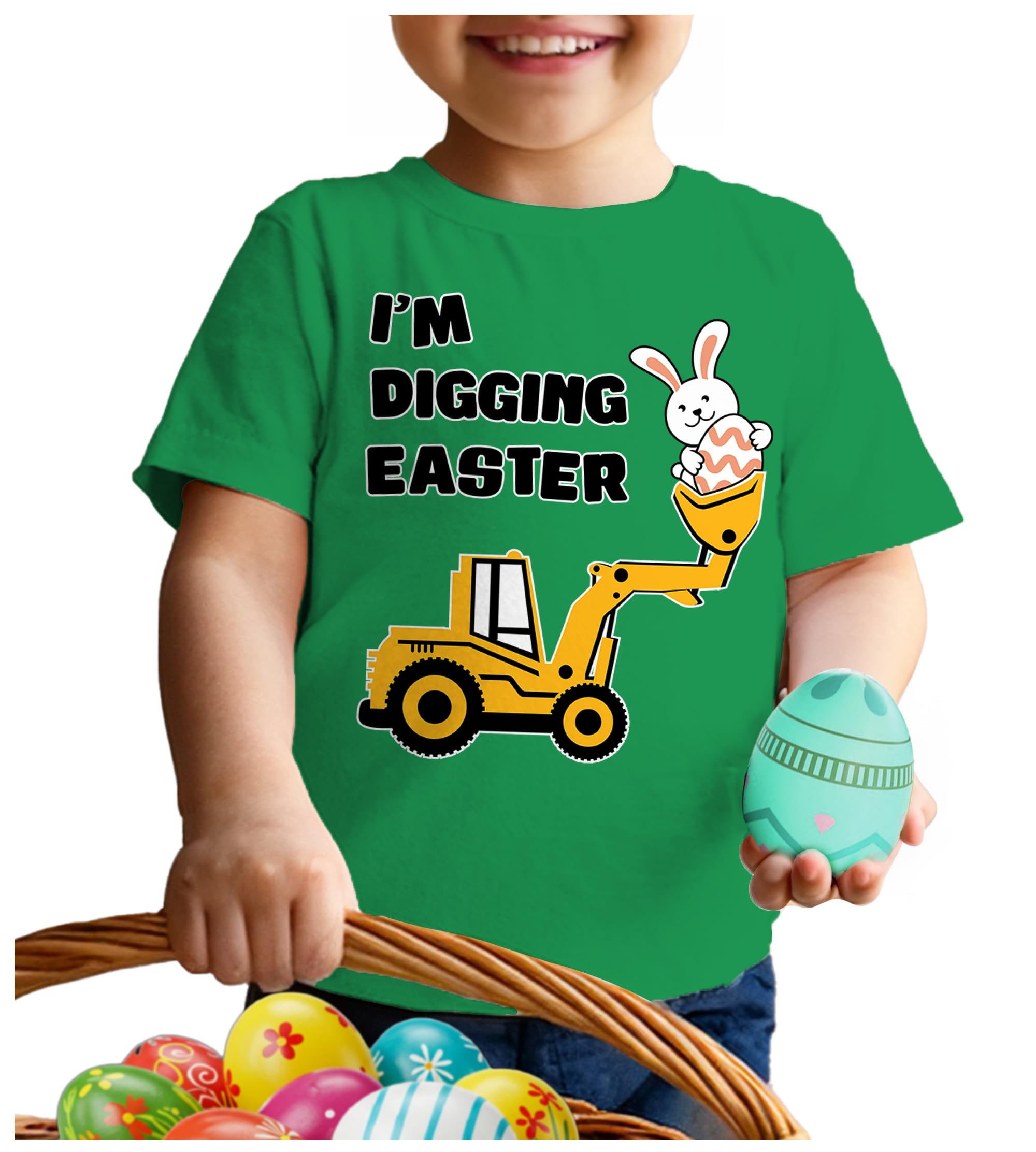 Funny Easter Bunny T-Shirt for Boys & Girls - Cute Infant & Toddler Kids Shirt for Easter Egg Hunt & Spring Celebrations