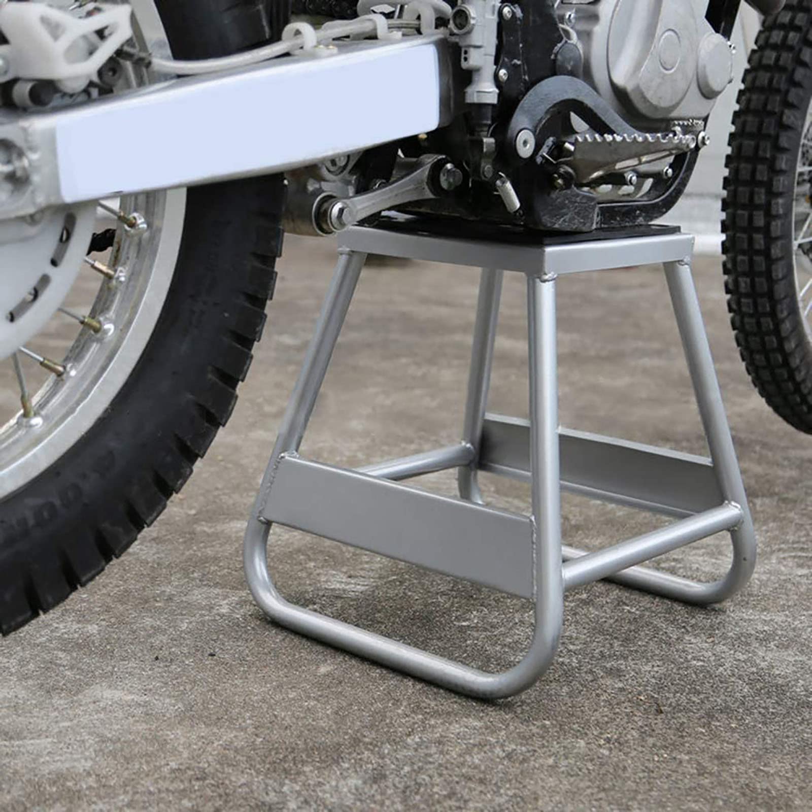 MILLION PARTS Heavy Duty 1000LB Capacity Motorcycle Stand - Silver Steel Motocross Dirt Bike Maintenance Stand for Hoist Lift & Repair | Perfect for Garage Workshop, DIY Bike Maintenance & Professional Mechanic Use