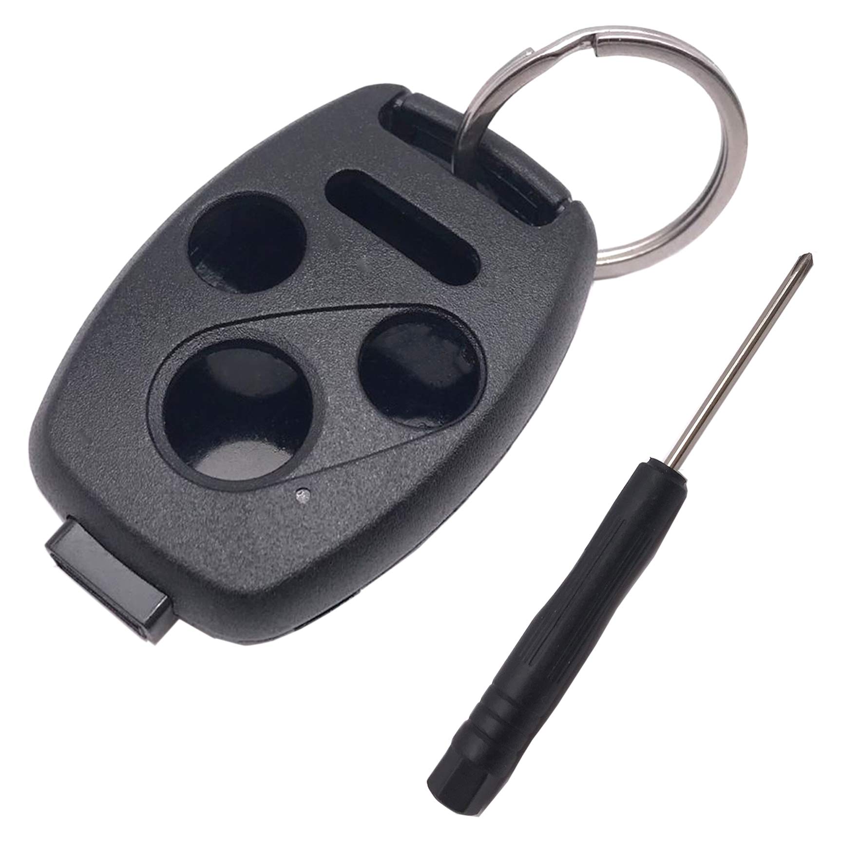 Honda Key Fob Shell Replacement for 2003-2012 Accord, 2006-2013 Civic EX, 2009-2015 Pilot, 2005-2006 CR-V - Keyless Entry Remote Case Cover with Screwdriver & Keyring (3+1 Button, Black) - Perfect for Car Key Protection & Easy DIY Installation