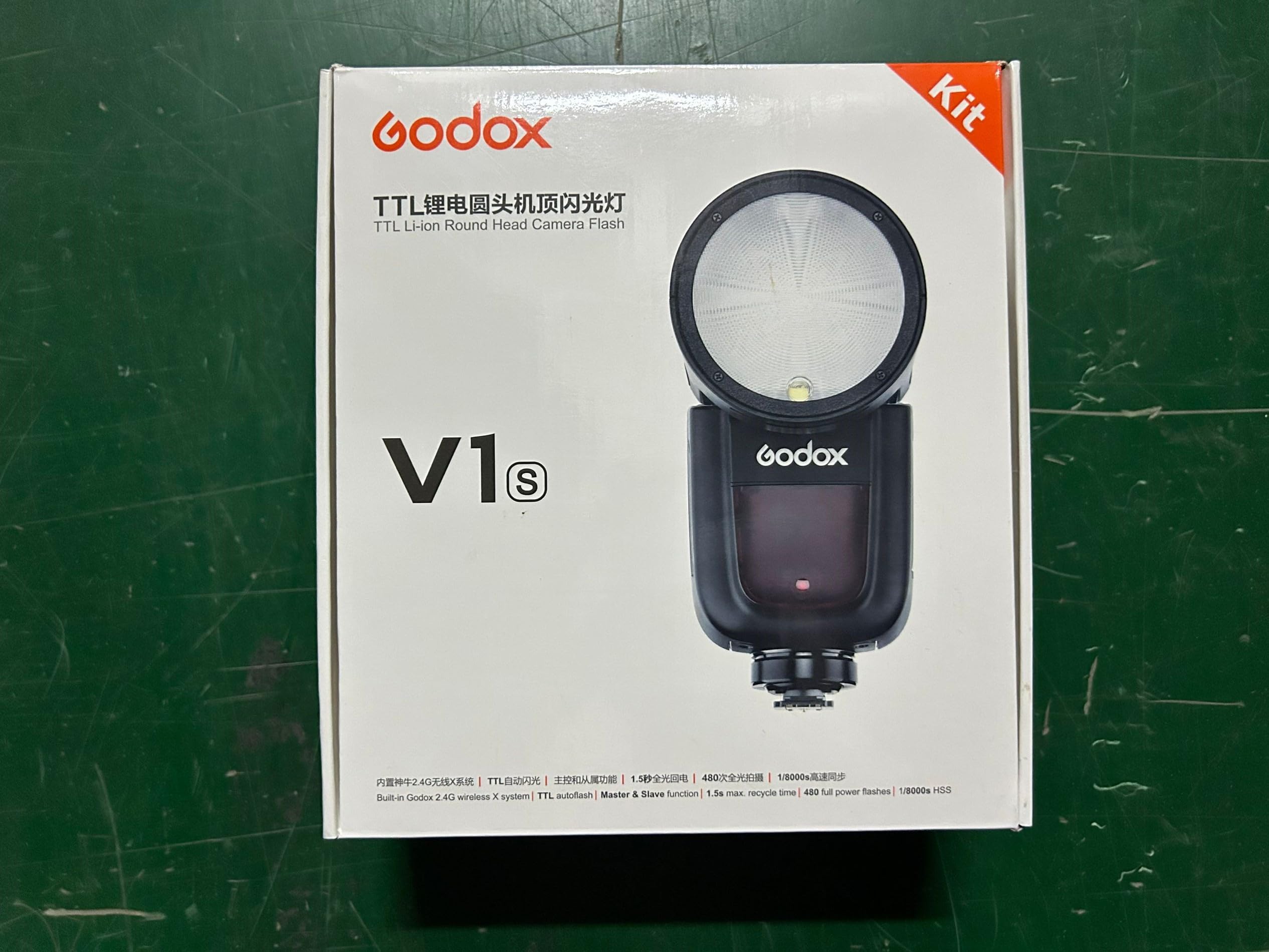 Godox V1-S TTL Round Head Flash with 2W LED Modeling Light – 1/8000s High-Speed Sync, 480 Full Power Flashes, 5600±200K Color Temp – Quick Release Lock for Sony Cameras – Perfect for Wedding, Portrait & Studio Photography