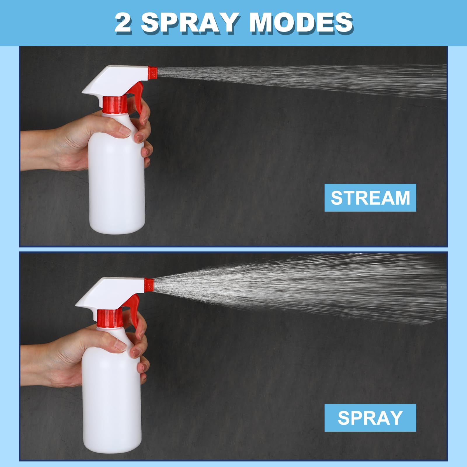 Tanlade 30 Pack 16 oz Empty Plastic Spray Bottles - Leak Proof Refillable Squirt Bottles with Red Nozzles for Hair Care, Essential Oils, Cleaning Solutions, Plants & Pets - Perfect for Home, Salon, Garden & Pet Grooming