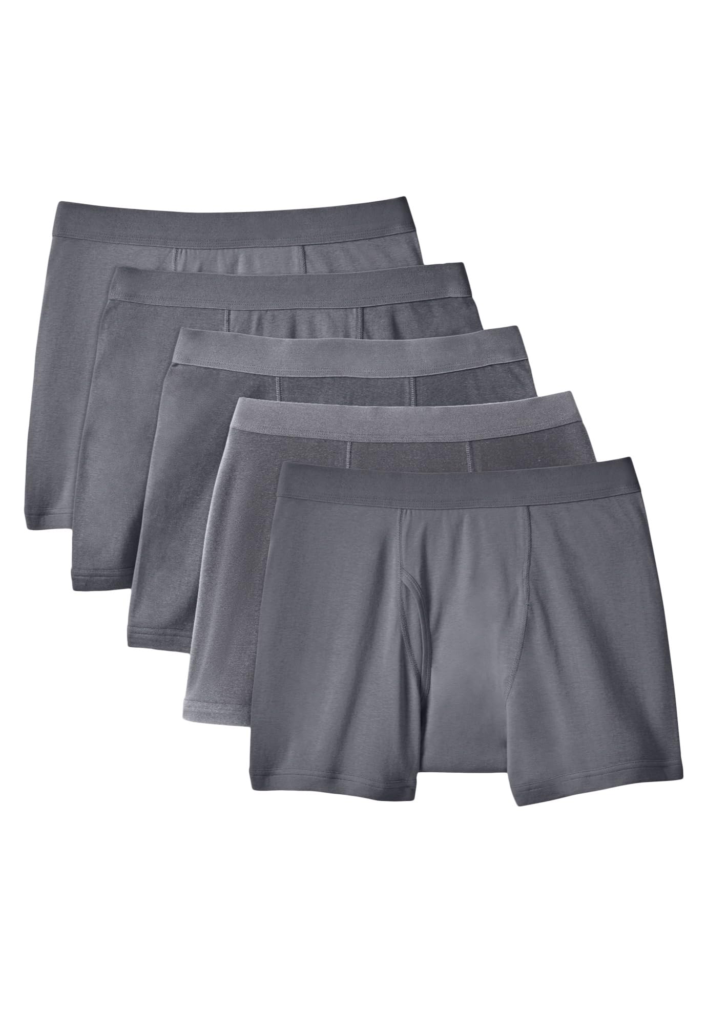 KingSize Men's Big & Tall Cotton Boxer Briefs 5-Pack - Soft Breathable Underwear for Plus Size Men - Perfect for Workout, Daily Wear & Sleep Comfort
