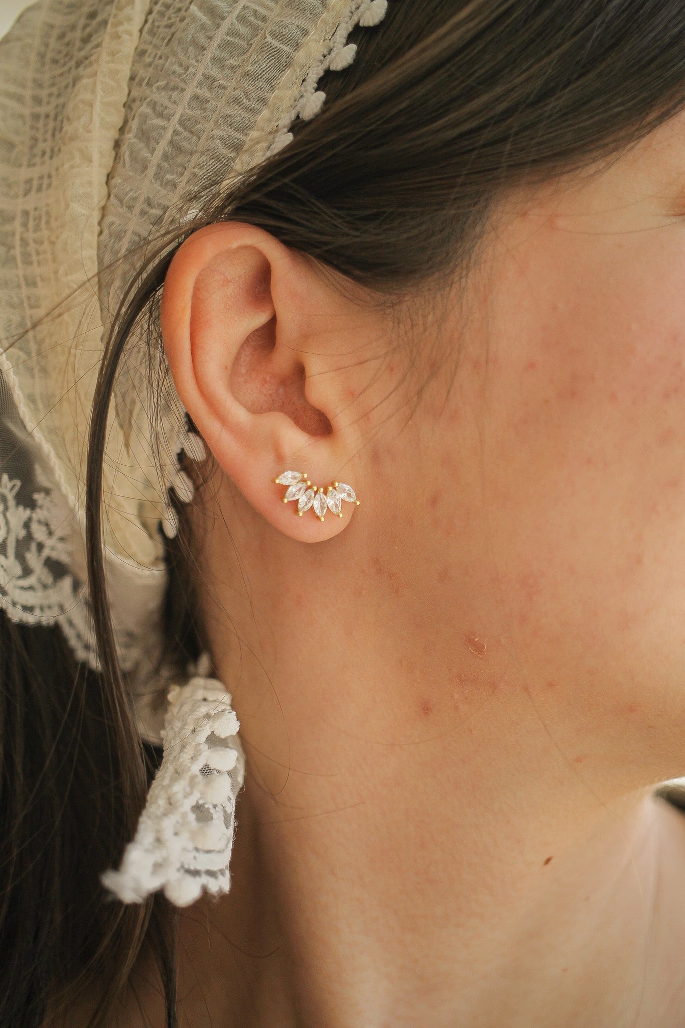 Brooke Stud Earrings in Cubic Zirconia - Elegant & Hypoallergenic Jewelry for Women | Perfect for Parties, Weddings & Everyday Wear