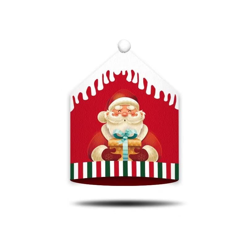 2 Pcs Christmas Chair Covers - Santa Themed Dining & Office Chair Slipcovers for Holiday Decor - Perfect for Christmas Banquets, Parties & Festive Home Decor