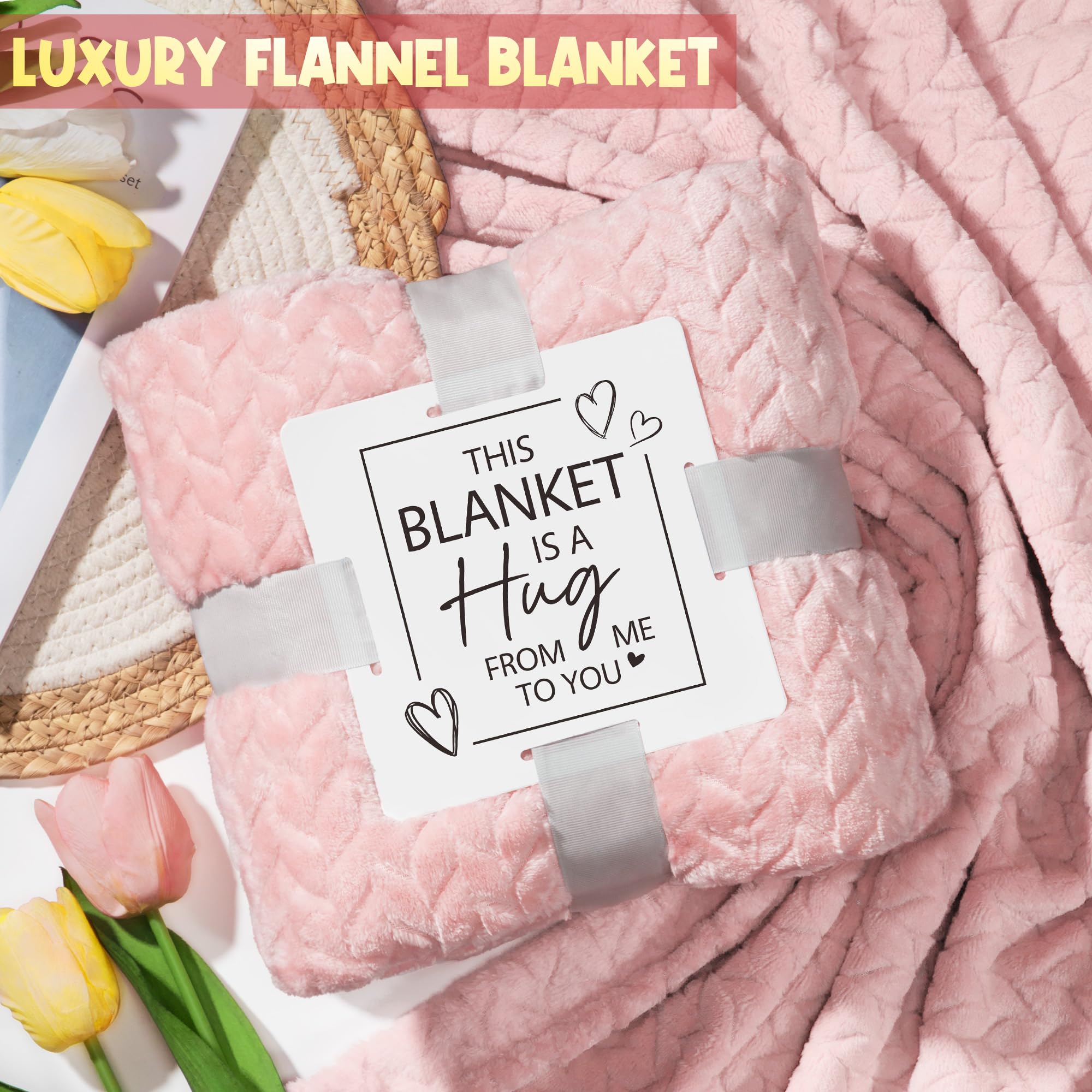 Luxury Rose Relaxing Spa Gift Basket for Women - Self Care, Get Well Soon, Birthday & Mother's Day Gifts with Flannel Blanket | Perfect for Mom, Wife, Sister, Grandma & Friends | Ideal for Relaxation, Recovery & Special Occasions