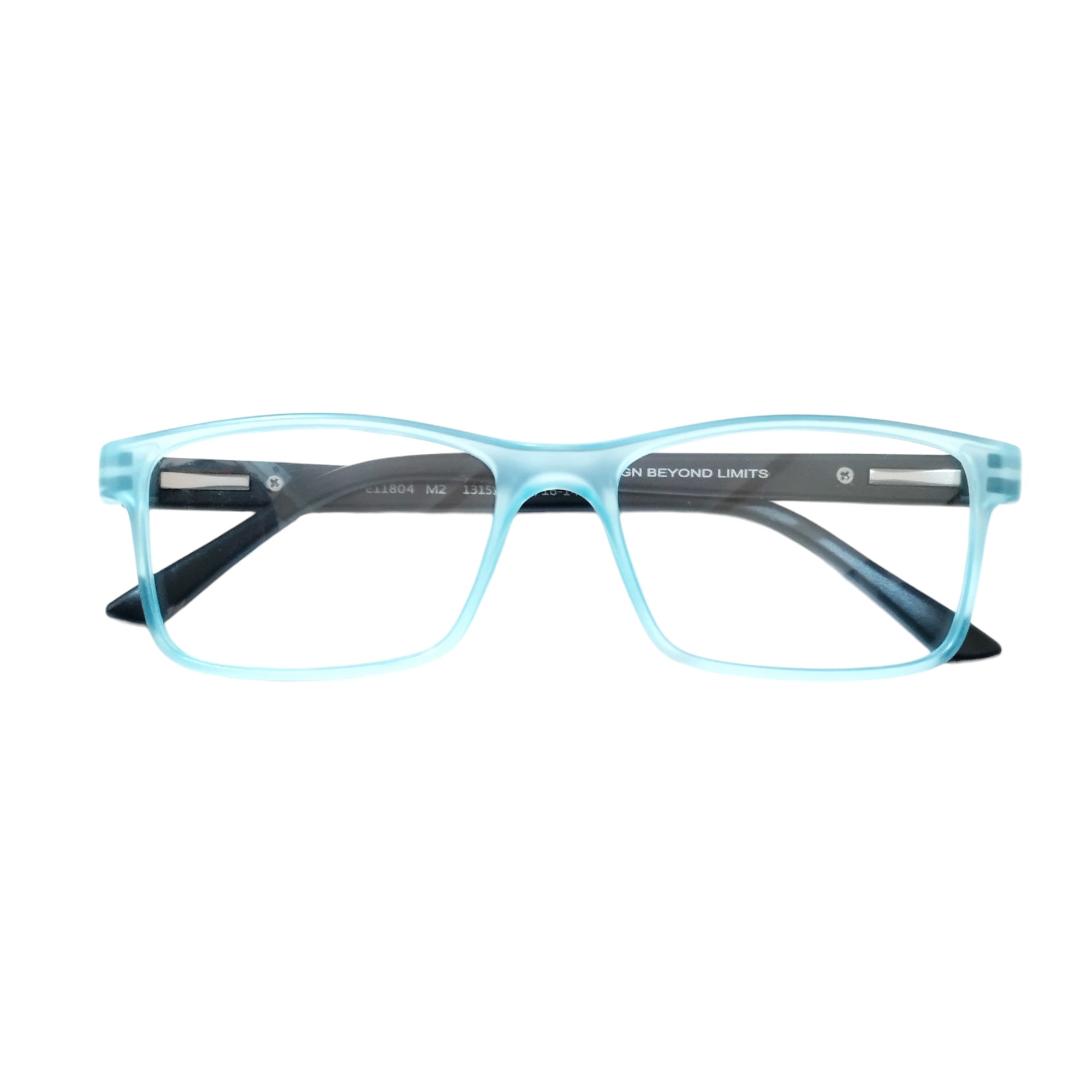 Rectangle Light Blue & Black Full Rim Eyeglass Frames 11804 - Stylish Reading Glasses for Men & Women, Perfect for Office, Driving, and Daily Wear