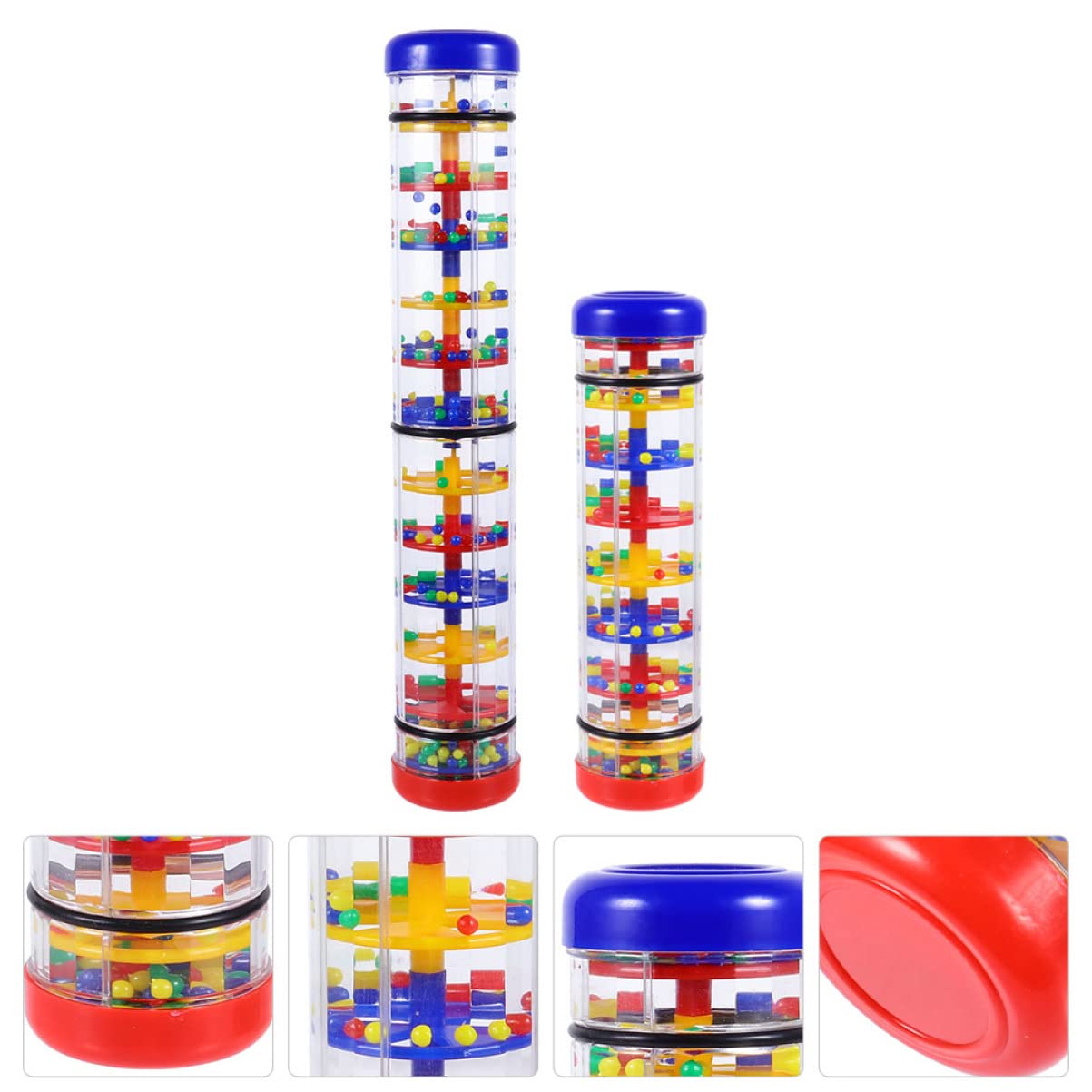 Toyvian 2-Piece Rainmaker Rattle Set - Musical Baby Toys for Early Education & Sensory Development | Perfect for Preschool Learning, Toddler Playtime & Montessori Activities