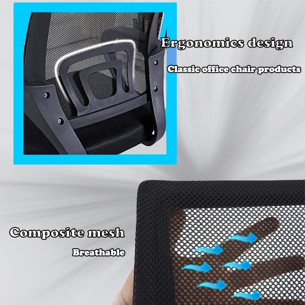 Best Ergonomic Office Chair with Lumbar Support - Adjustable Mesh Computer Desk Chair, Modern Executive Swivel Rolling Chair for Back Pain Relief (Black) - Perfect for Home Office, Gaming & Workspaces