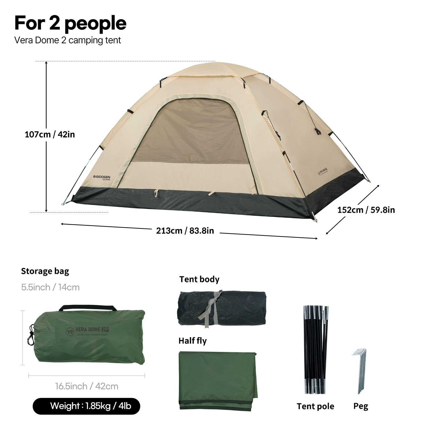 2/4/6 Person Lightweight Dome Camping Tent - Easy Setup Portable Tent for Outdoor Adventures, Hiking & Backpacking | Perfect for Family Camping, Beach Trips & Music Festivals