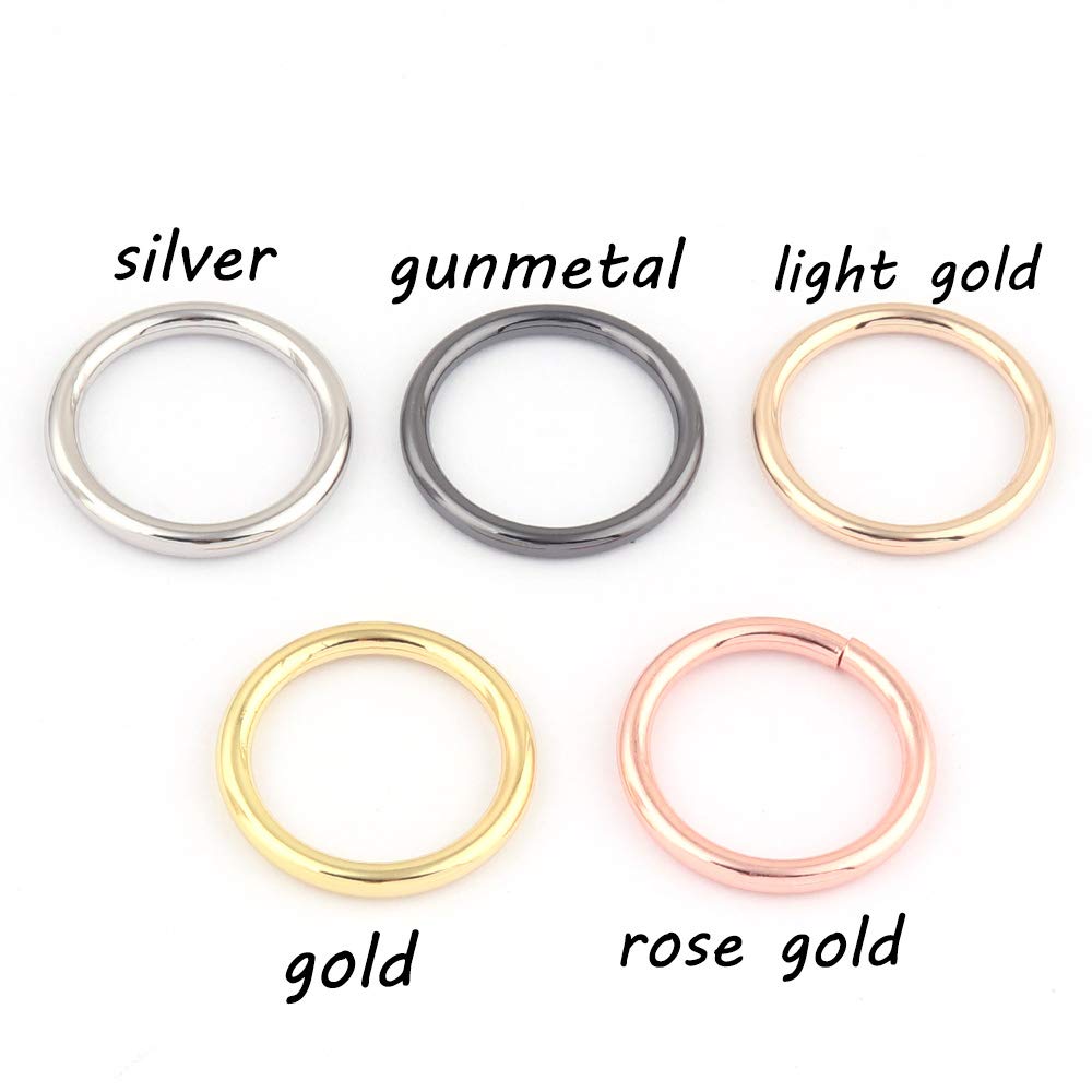 25mm Rose Gold O-Ring Metal Round Ring - Dog Collar Hardware, Keychain Charm, Jewelry Making Hook, Handbag & Purse Craft Supplies for Leatherworking (Rose Gold) - Perfect for DIY Accessories, Pet Gear & Fashion Projects