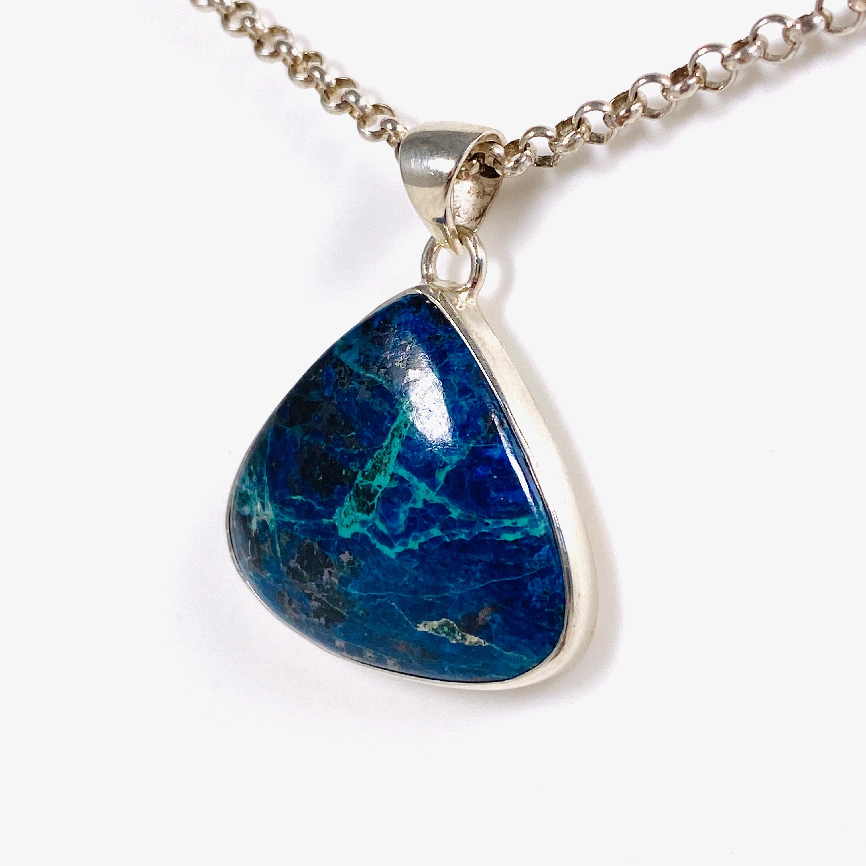 Shattuckite Teardrop Pendant Necklace KPGJ3188 - Handmade Blue Crystal Jewelry for Women, Gift for Her, Spiritual Healing & Meditation Accessory
