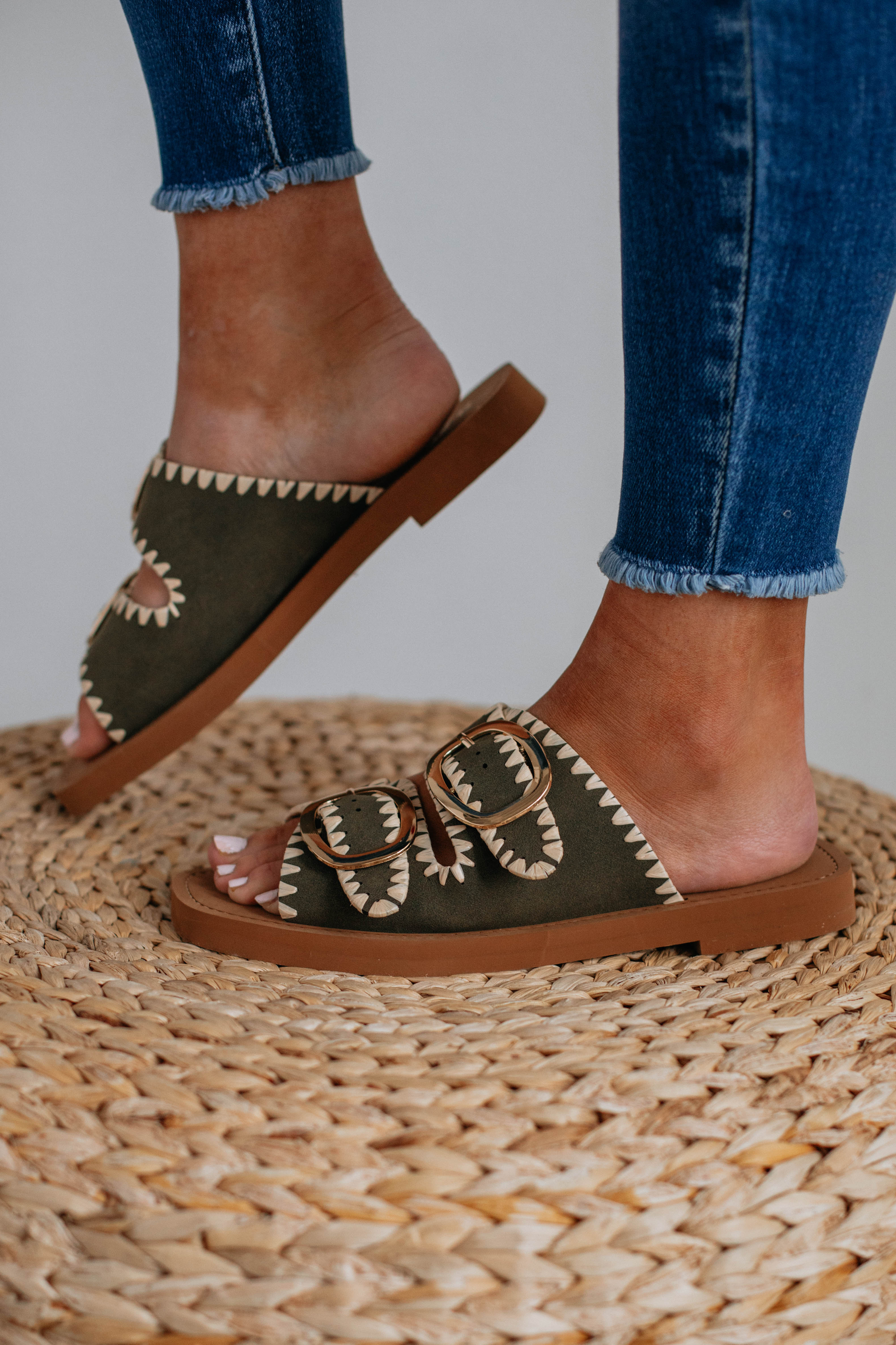 Going My Way Comfortable Olive Sandals for Women - Perfect for Beach, Travel, and Casual Wear
