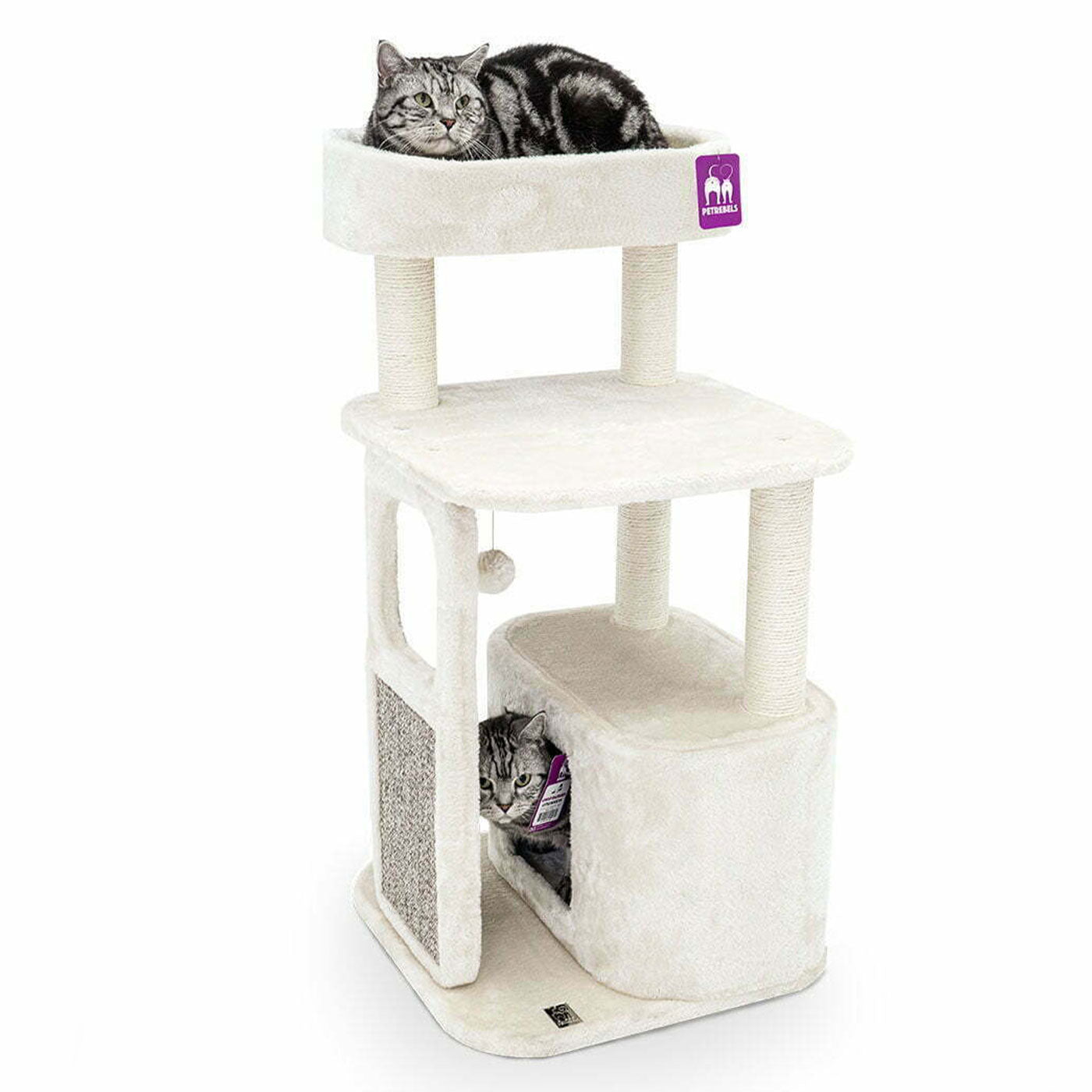 Little Rebels Little Rock 99cm Cat Tree - Multi-Level Cat Climbing Tower with Scratching Posts & Perches - Perfect for Indoor Play, Exercise & Relaxation for Cats & Kittens