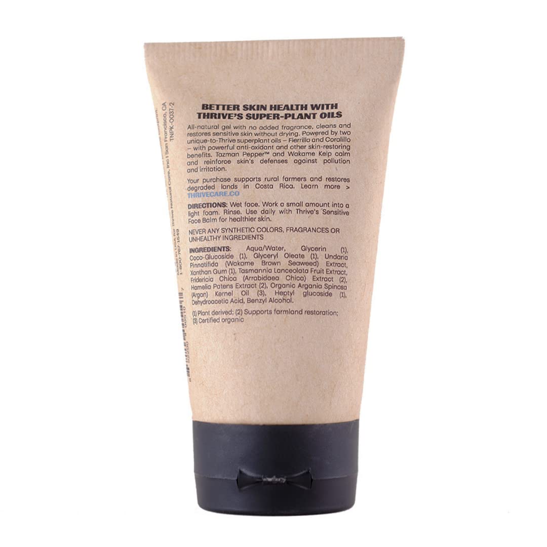 Thrive Sensitive Skin Face Wash - Gentle Vegan Cleanser for Women & Men - Daily Skincare Routine
