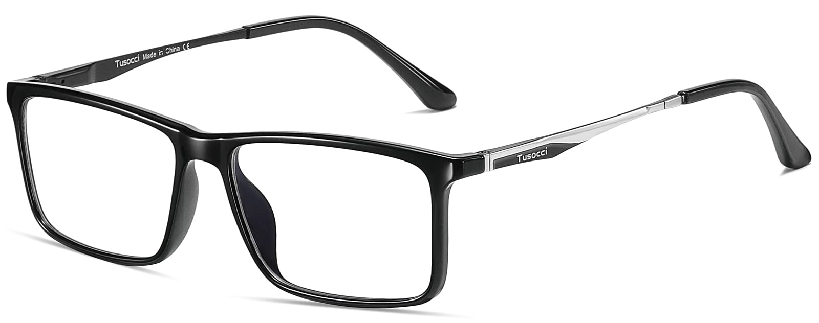 Tusocci Blue Light Blocking Glasses for Computer, Gaming & Phone Use - Anti Eyestrain & UV Protection Glasses with Case - Perfect for Office Work, Online Classes & Night Screen Time