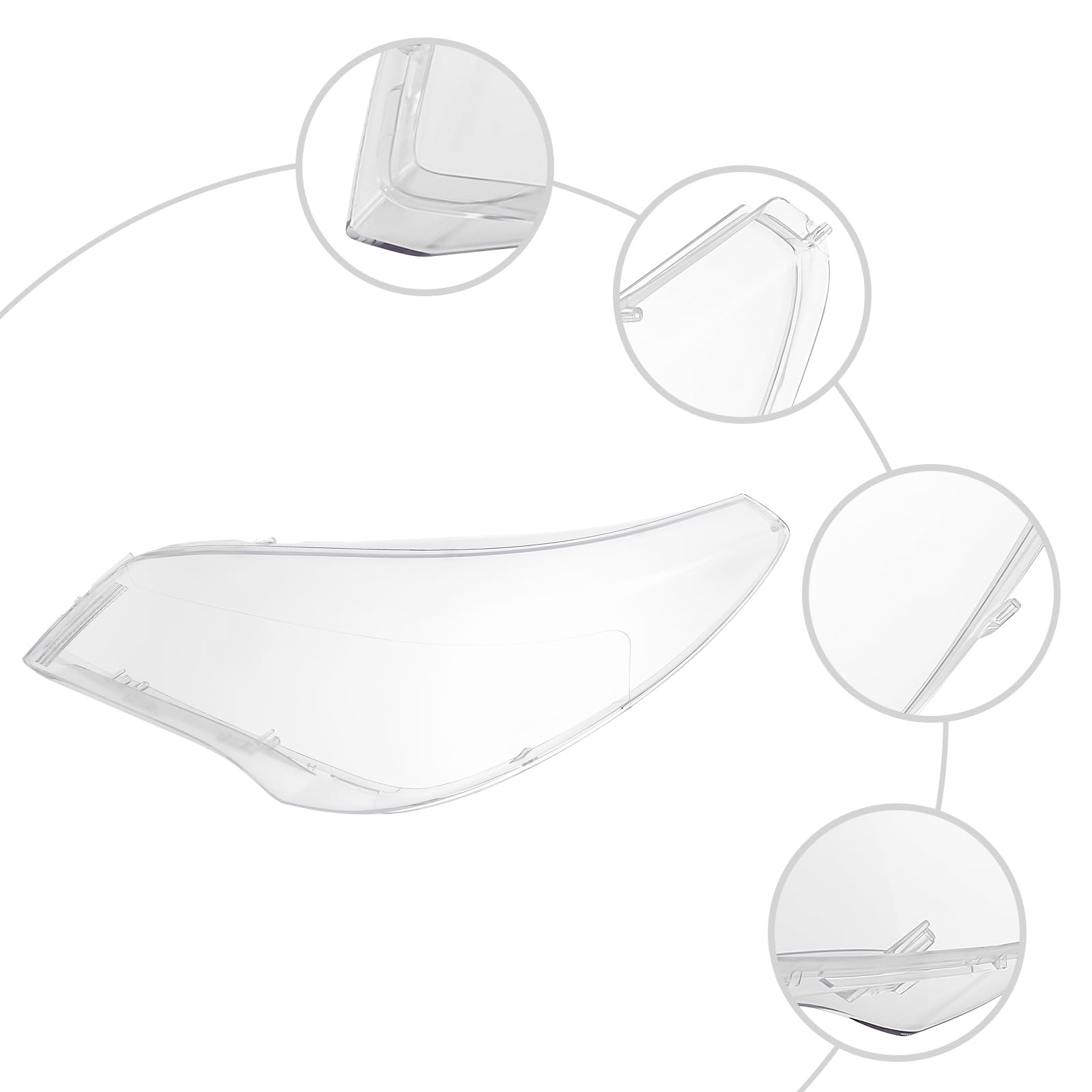 2013-2017 Buick Enclave Left Front Headlight Lens Cover - Driver Side Replacement Clear Lens for Improved Night Visibility & Safety Driving