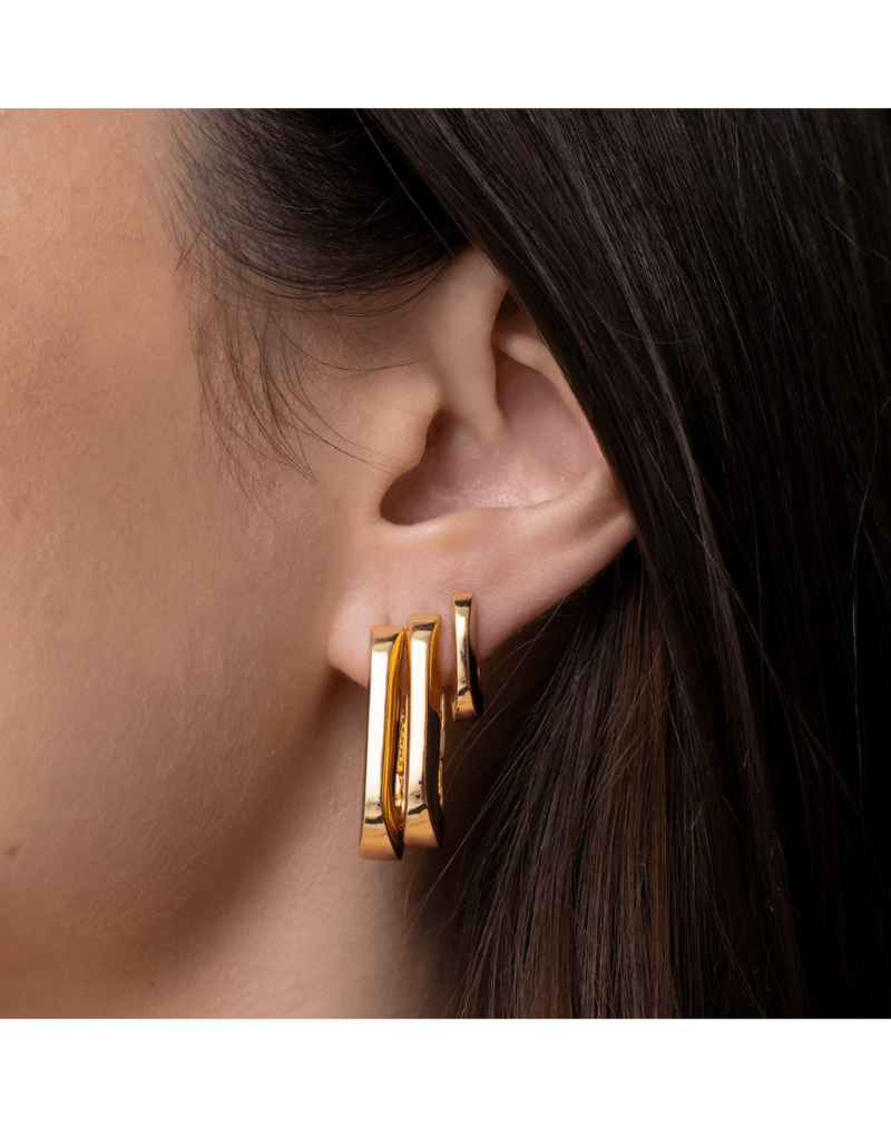 14K Gold U Link Earrings for Women - Elegant Hoop Earrings for Everyday Wear & Special Occasions