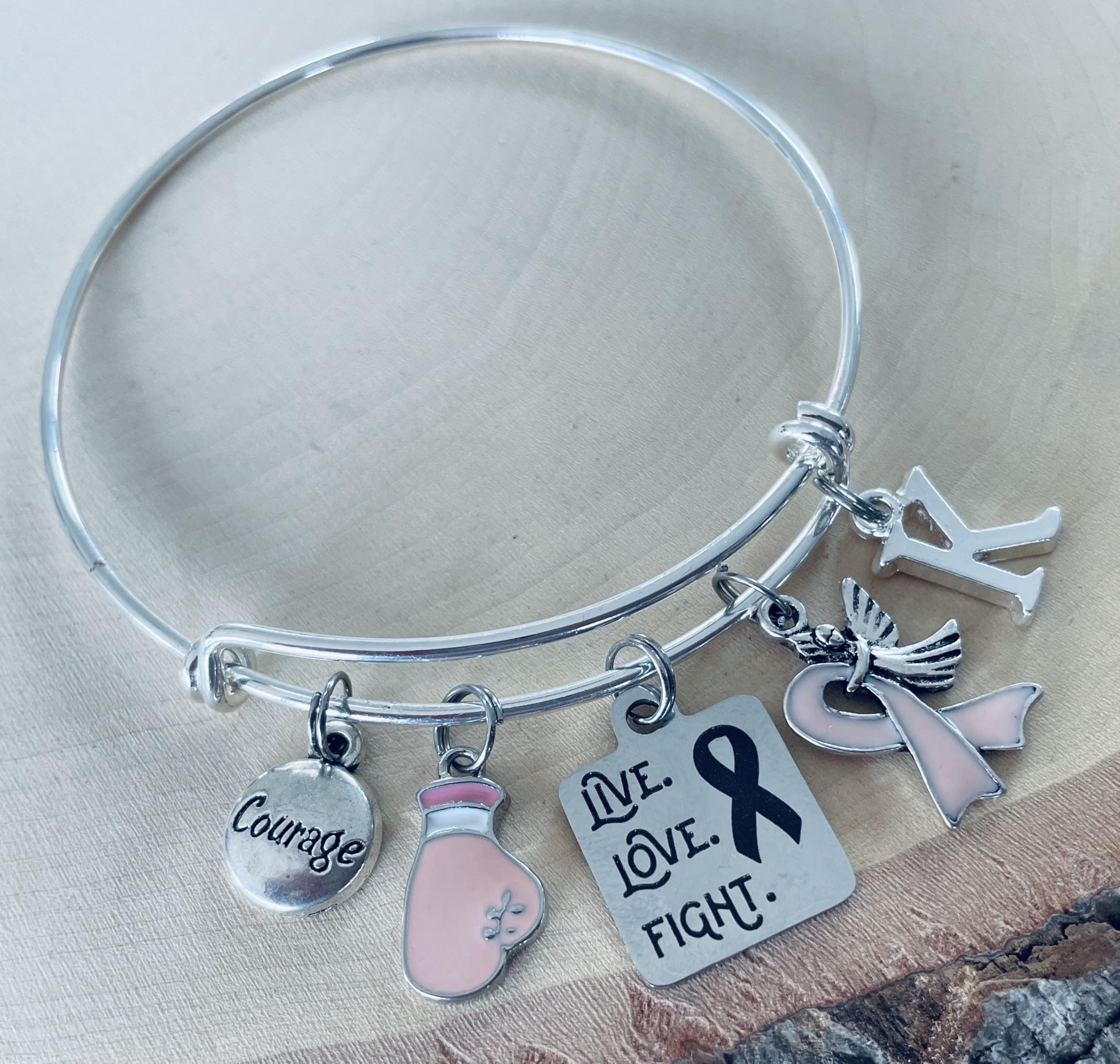 Pink Tourmaline Expandable Charm Bracelet for Breast Cancer Survivors - Silver Adjustable Bangle with Awareness Ribbon | Cleansing & Purifying Crystal Jewelry | Fearless Warrior Gift for Women | Perfect for Support Groups, Survivor Celebrations & Daily Wear