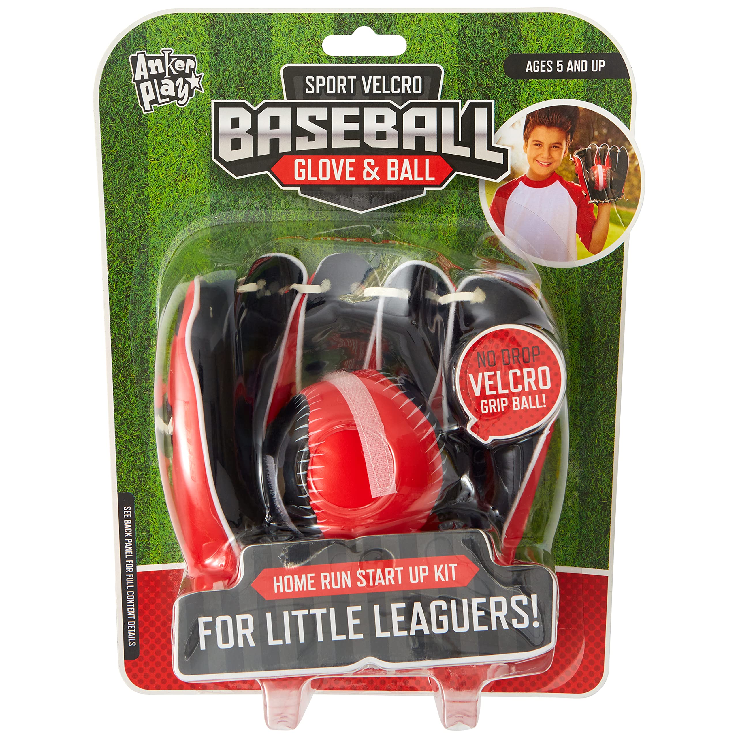 Youth Velcro Baseball Glove & Ball Set for Kids - Adjustable Practice Training Kit for Boys & Girls - Perfect for Little League, Backyard Practice & Baseball Skill Development - Great Gift for Young Players Learning to Hit Home Runs