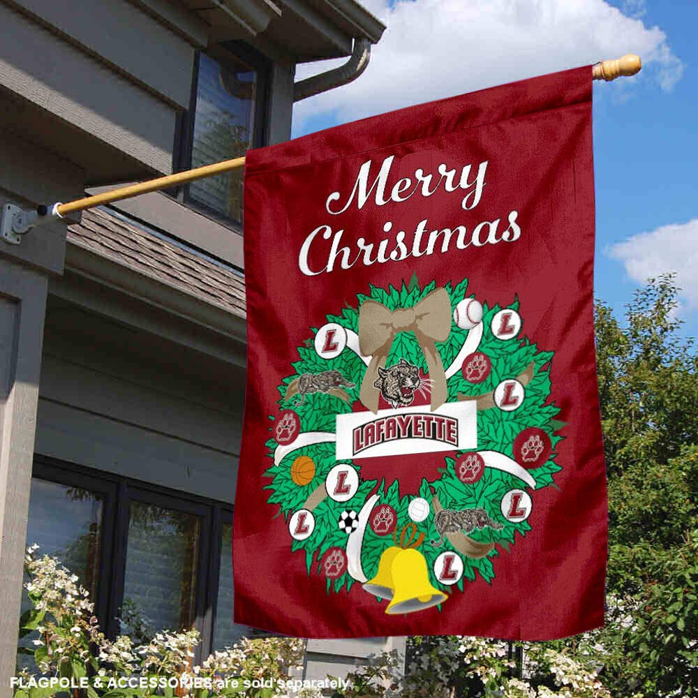 Lafayette Leopards Happy Holidays Christmas Banner Flag - Festive College Team Spirit Decor for Dorms, Parties & Game Day Celebrations