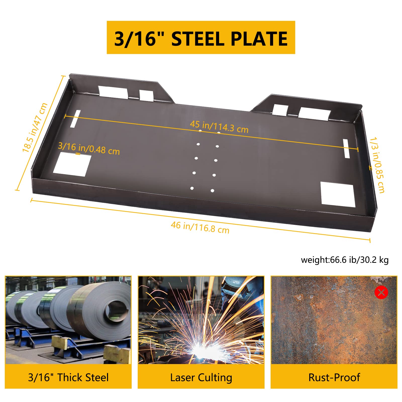 Universal Skid Steer Quick Attach Plate - 1/3