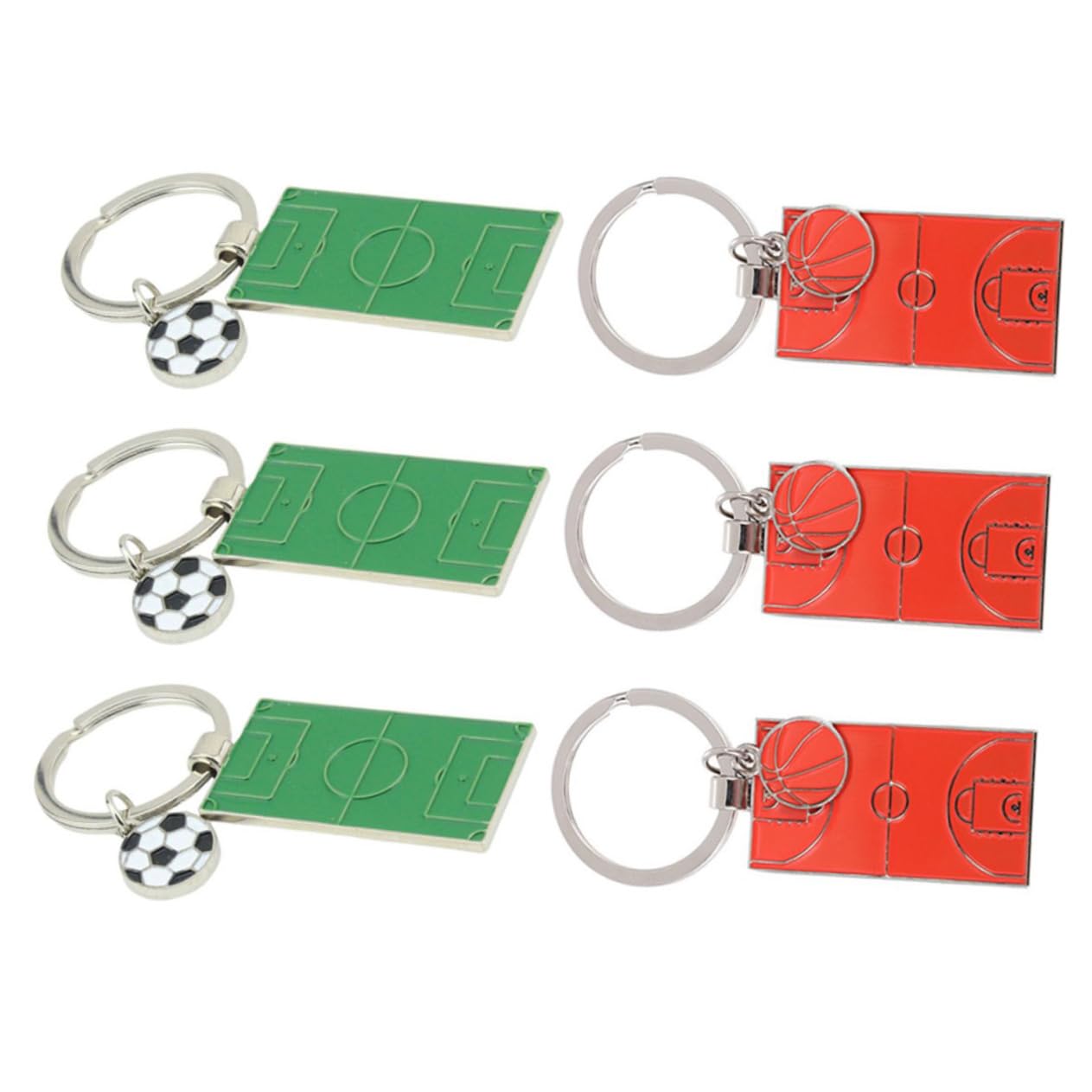VALICLUD 24 Pcs Sports Keychain Set - Football & Basketball Key Rings for Fans - Durable Zinc Alloy Keychains - Perfect Gift for Sports Enthusiasts - Great for Game Days, Team Spirit & Everyday Carry