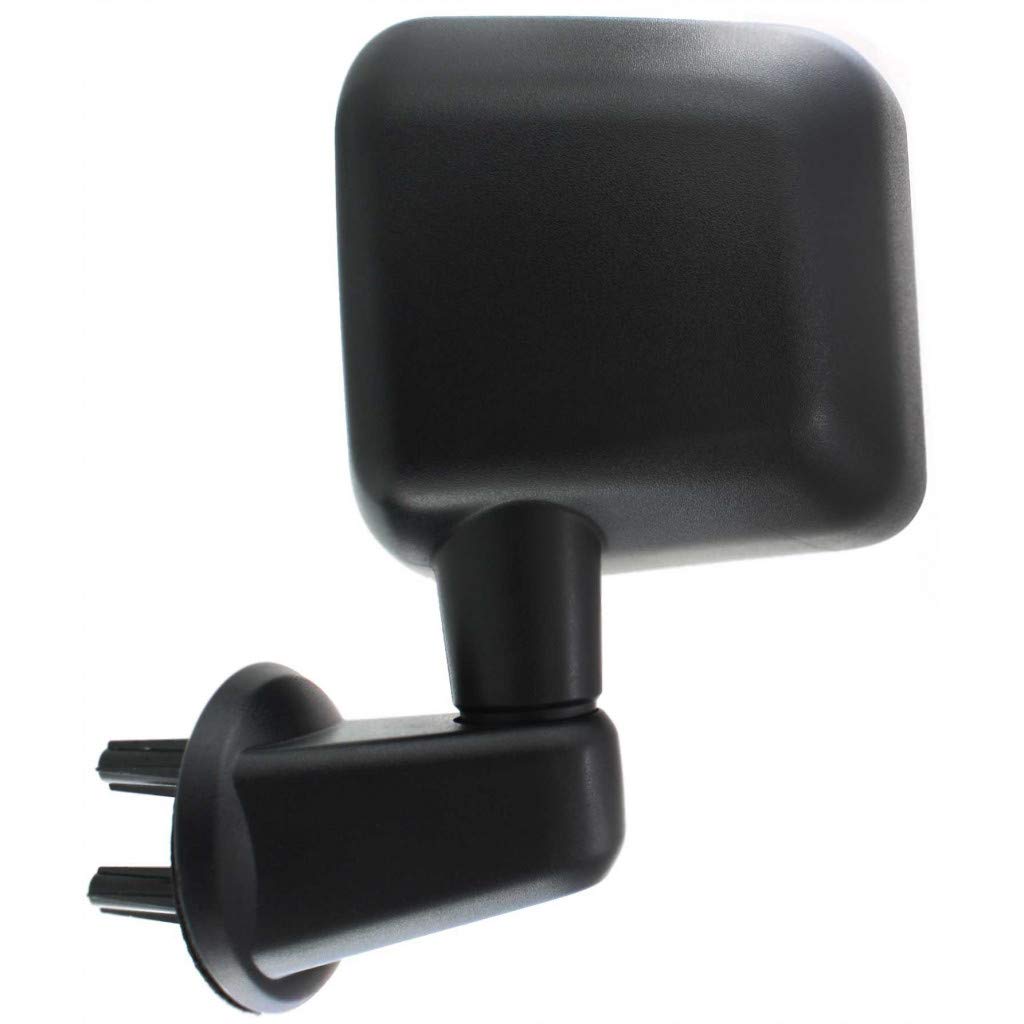 Jeep Wrangler JK 2007-2010 Manual Folding Textured Black Door Mirror Replacement for Driver Side | Non-Heated | Fits Part #55077967AC & CH1320271 | Perfect for Off-Roading & Daily Driving