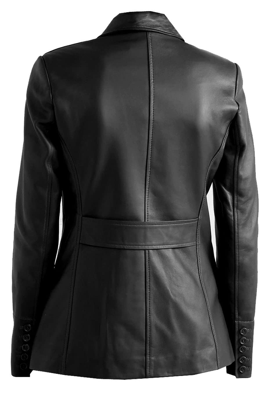 Women's Designer Real Leather Blazer Trench Coat - Missy Sizes (Regular, Plus & Petite) | Stylish Outerwear for Office, Parties & Casual Wear