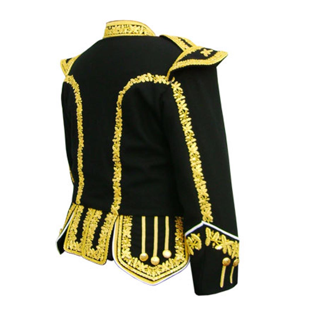 Hand Embroidered Gold Bullion Black Blazer Royal Doublet - Elegant Formal Wear for Weddings, Galas & Special Occasions