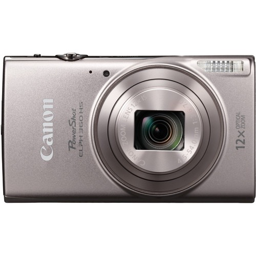Canon PowerShot ELPH 360 HS Digital Camera - 12.1MP, 12x Optical Zoom, 1080p HD Video, WiFi & NFC, Silver - Perfect for Travel, Vlogging & Everyday Photography