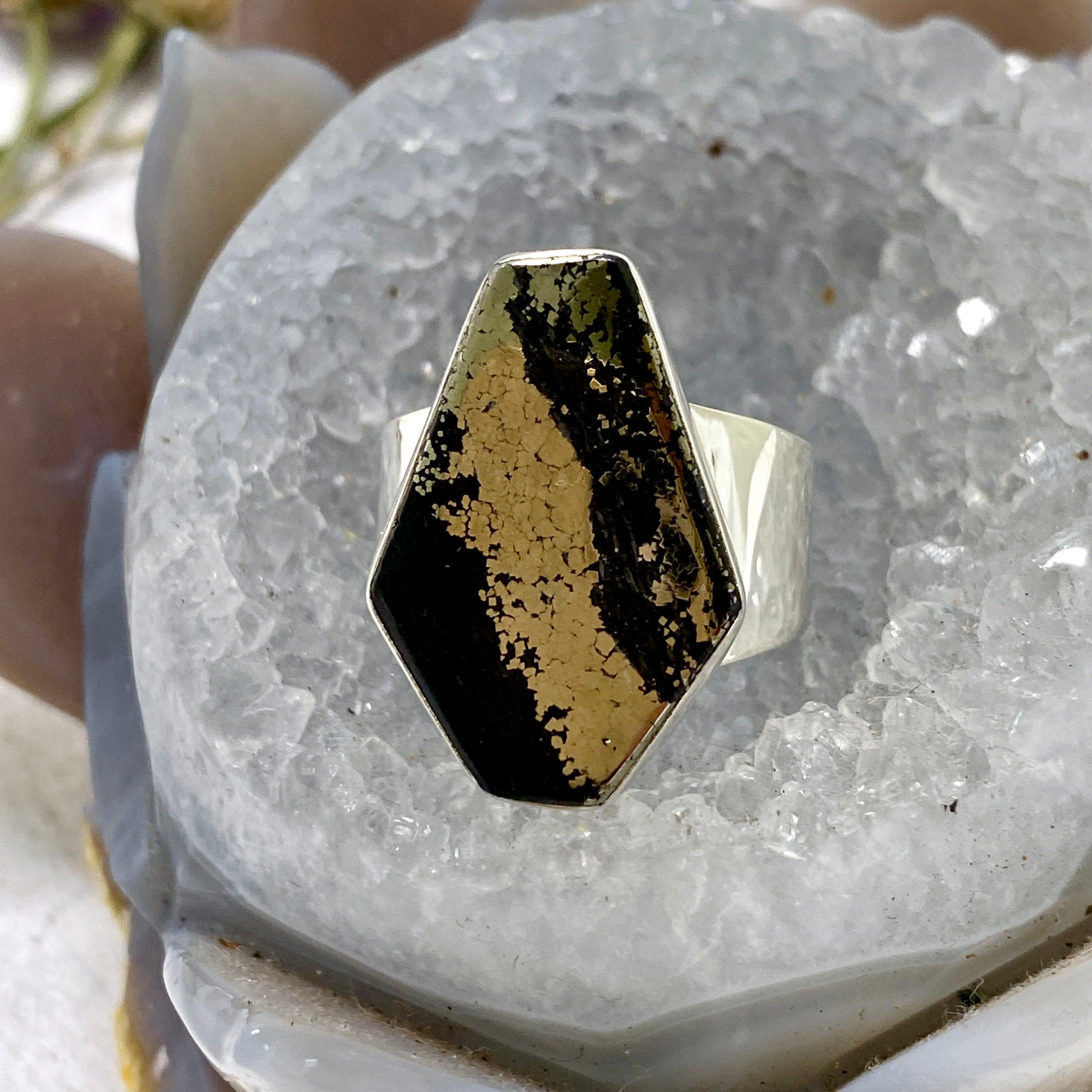 Healers Gold Freeform Ring Size 11 - KRGJ2587 | Handmade Boho Jewelry for Women, Perfect for Everyday Wear & Special Occasions