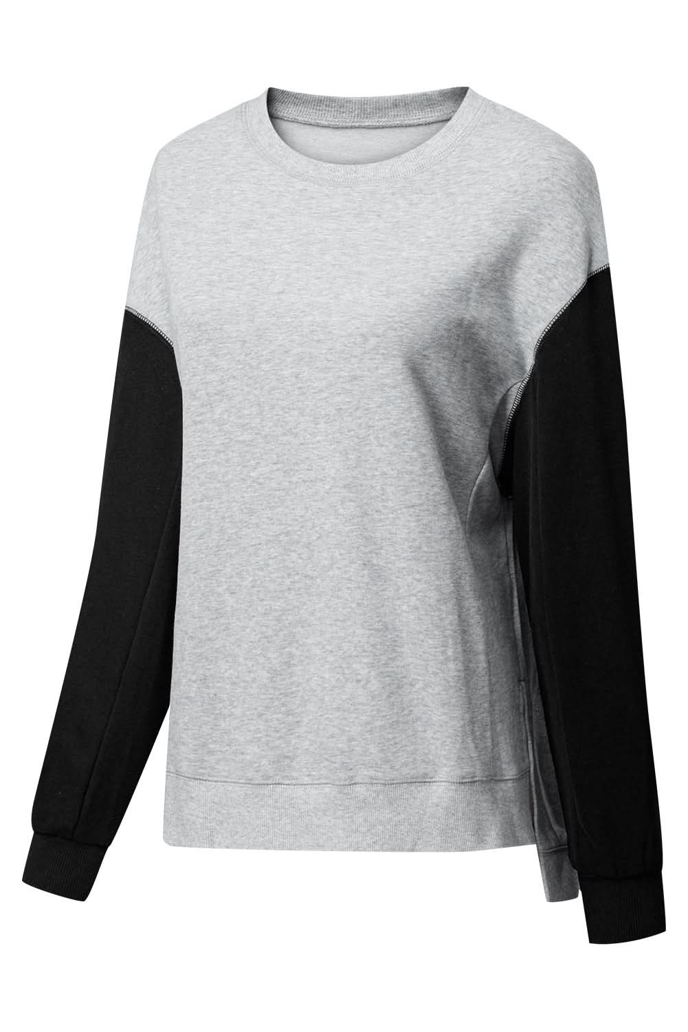 Stylish Gray Drop Shoulder Pullover Sweater for Women - Cozy Oversized Knit Top for Casual Outfits & Layering in Fall & Winter