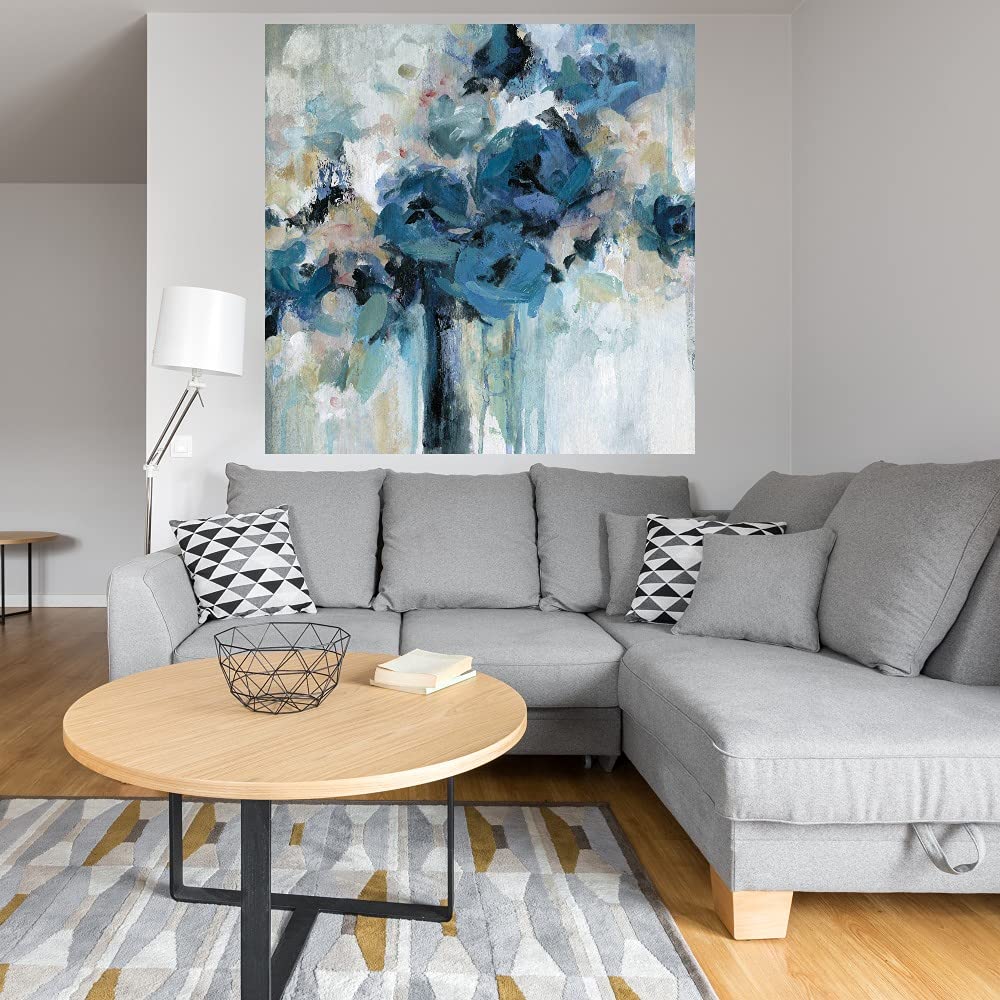 Midnight Splash Botanical Canvas Wall Art - 48x48 Inch Plant Decor for Bathroom & Bedroom - Hand Painted by Artist Carol Robinson | Perfect for Spa, Yoga Studio & Home Decor