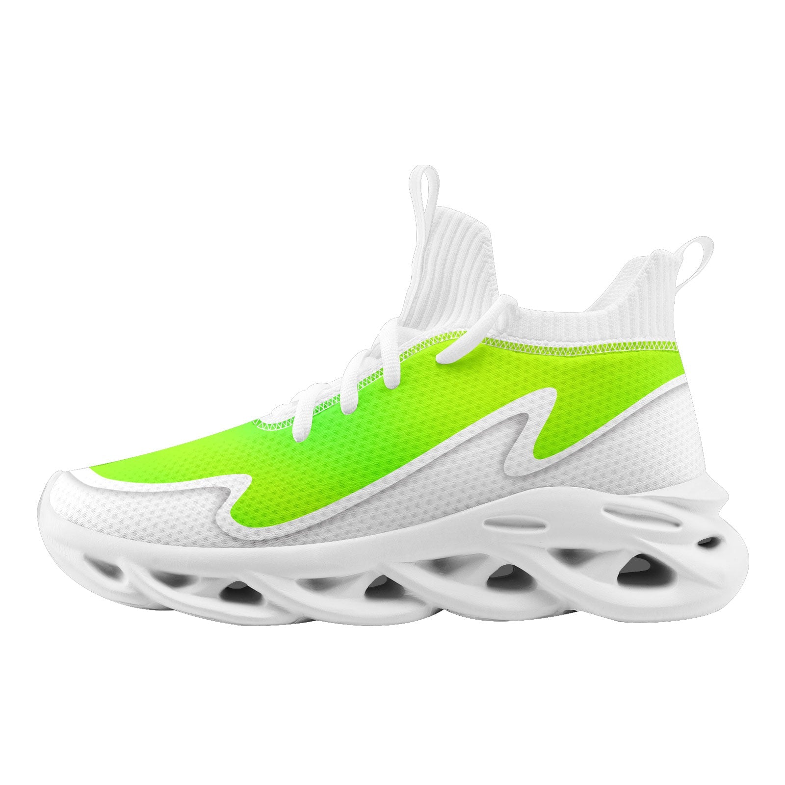 Custom Green & White Maxsoul Personalized Sneakers - Breathable Running Shoes for Men & Women (FN030A E020011 5) - Perfect for Gym Workouts, Jogging & Casual Wear