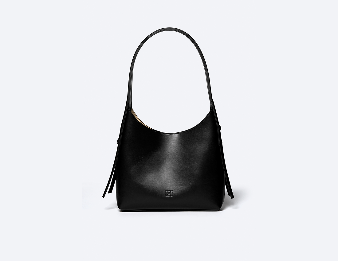 Frida Vegan Italian Grape Leather Shoulder Bag for Women - Stylish Onyx Black Crossbody Purse | Perfect for Work, Travel & Everyday Use