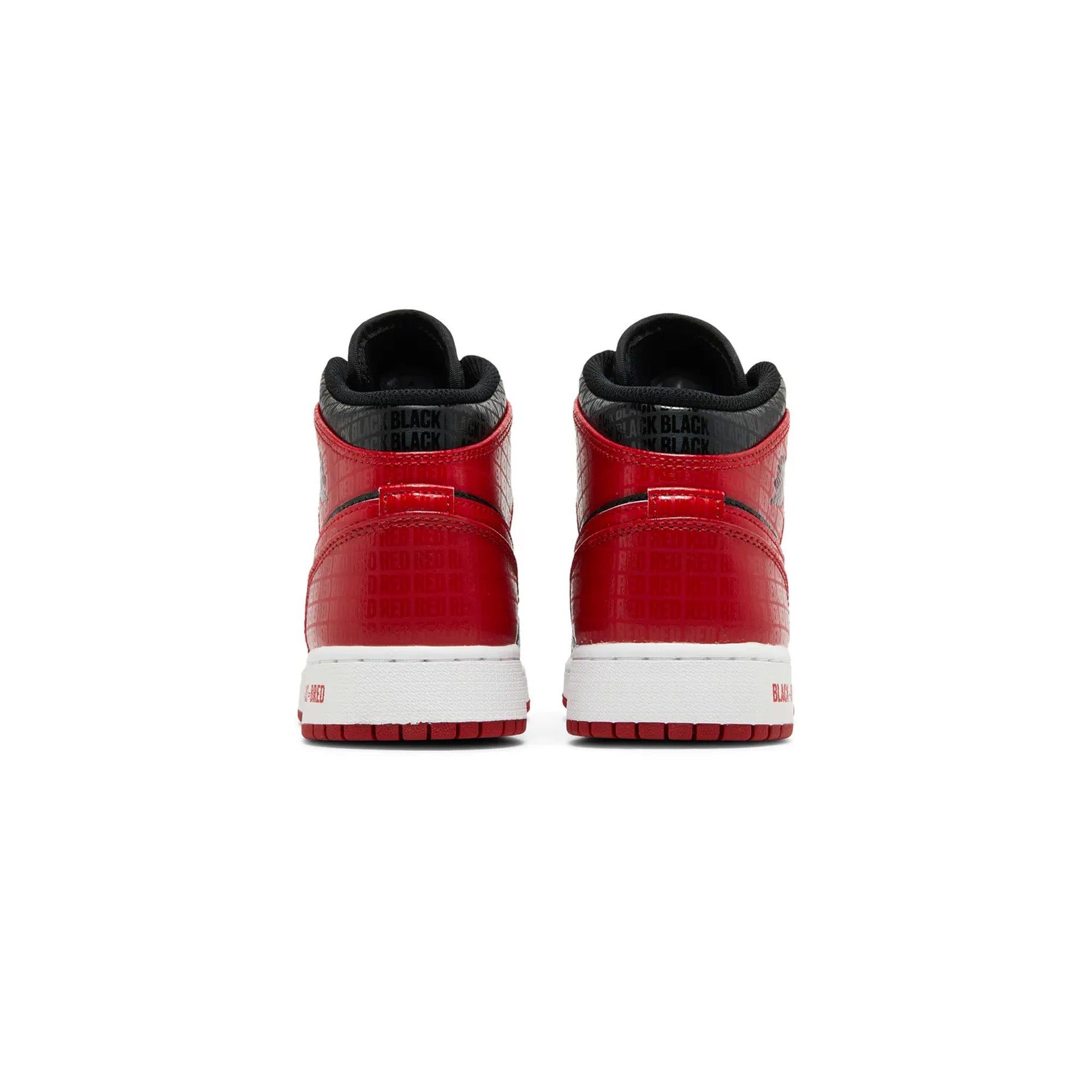 Air Jordan 1 Mid SS 'Bred Text' GS Sneakers for Girls (2022) - Stylish Basketball Shoes for School, Sports & Street Fashion