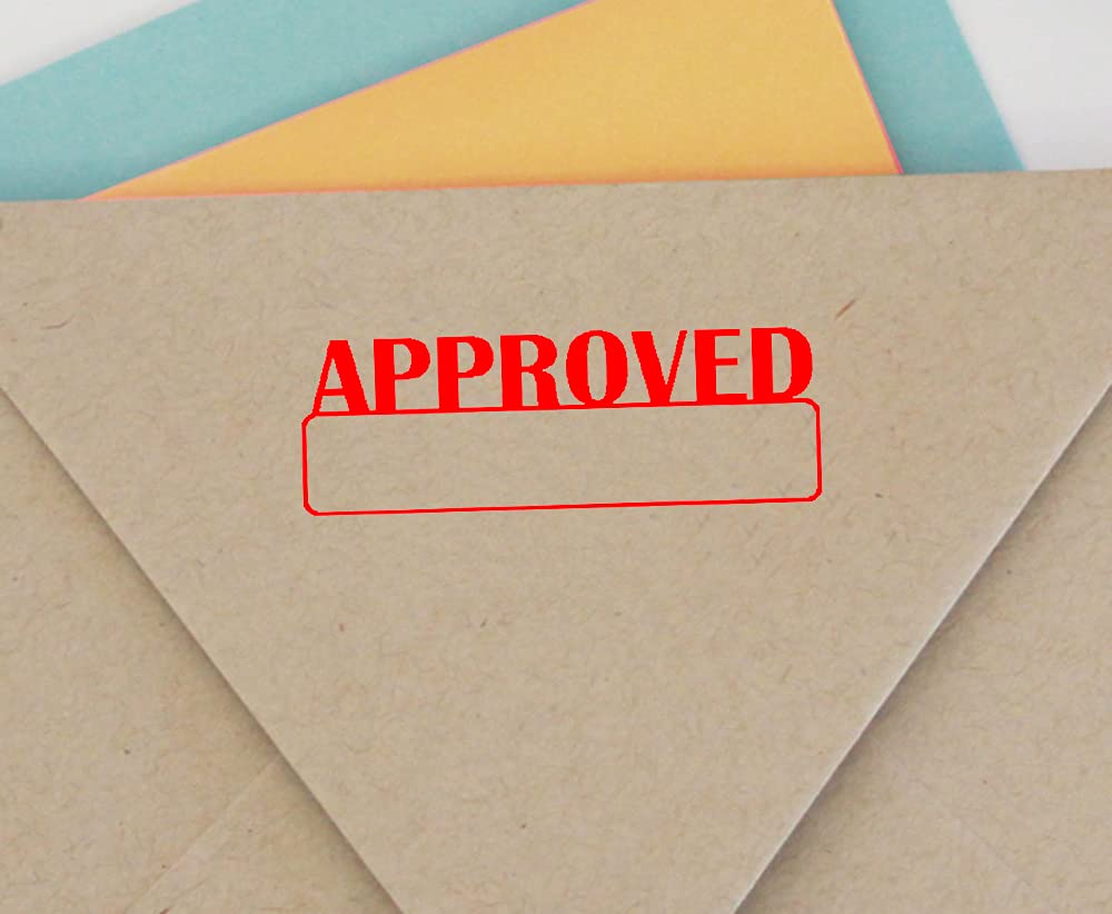 Custom Self-Inking Rubber Stamp for Office - Approved Printtoo Stationery Stamp (Red) | Perfect for Business Documents, Mail, Contracts & Paperwork
