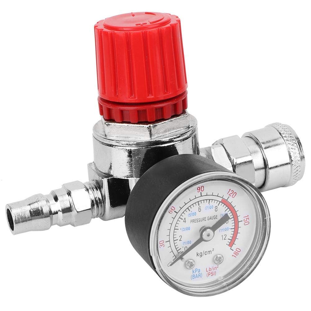 Air Compressor Pressure Regulator with Dial Gauge - Zinc Alloy Control Valve & Switch for Air Tools | Perfect for Pneumatic Systems, HVAC, and Industrial Applications