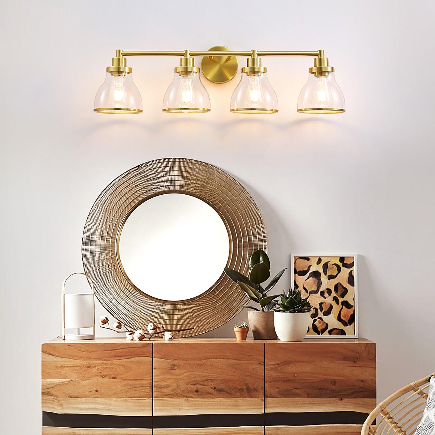 Hermosa Modern 4-Light Bathroom Vanity Light Fixture - Brushed Nickel Finish for Bathroom Mirror Lighting, Perfect for Modern Home Decor and Spa-Like Ambiance