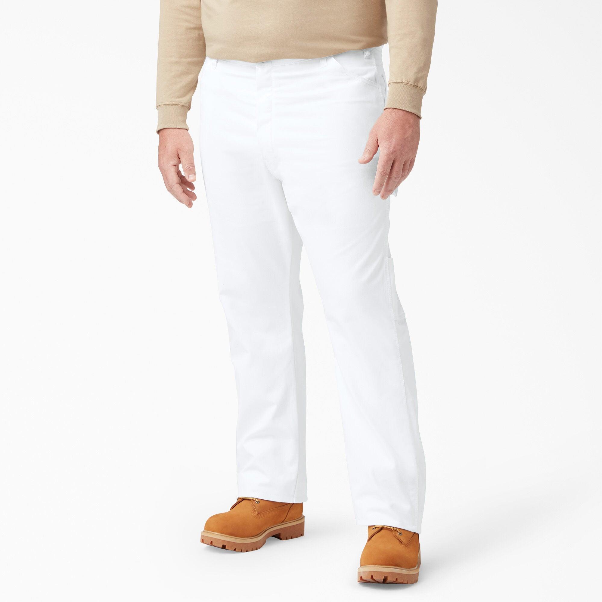 Comfortable Relaxed Fit Straight Leg Painter's Pants for Men & Women - Durable White Work Pants for Painting, Construction & DIY Projects