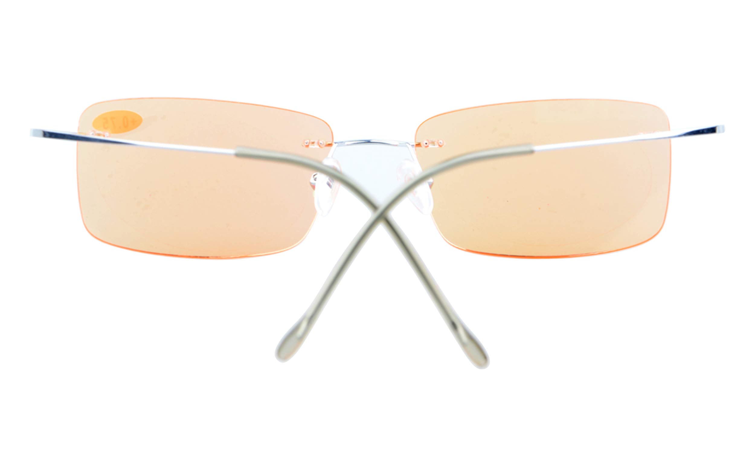 CessBlu Rimless UV Blue Light Blocking Glasses - Titanium Computer Eyeglasses for Men - Anti-Eye Strain Reading Glasses for Office, Gaming & Digital Screen Use