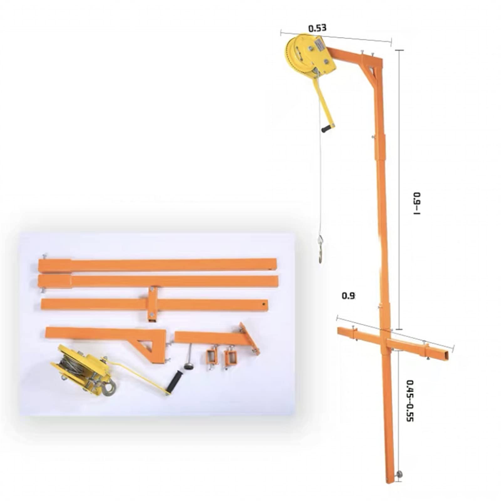 DOLUNTO Self-Locking Manual Winch with Detachable Bracket - AC Outdoor Unit Lifting Tool for Safe Air Conditioner Installation | Perfect for HVAC Technicians & DIY Home Improvement Projects
