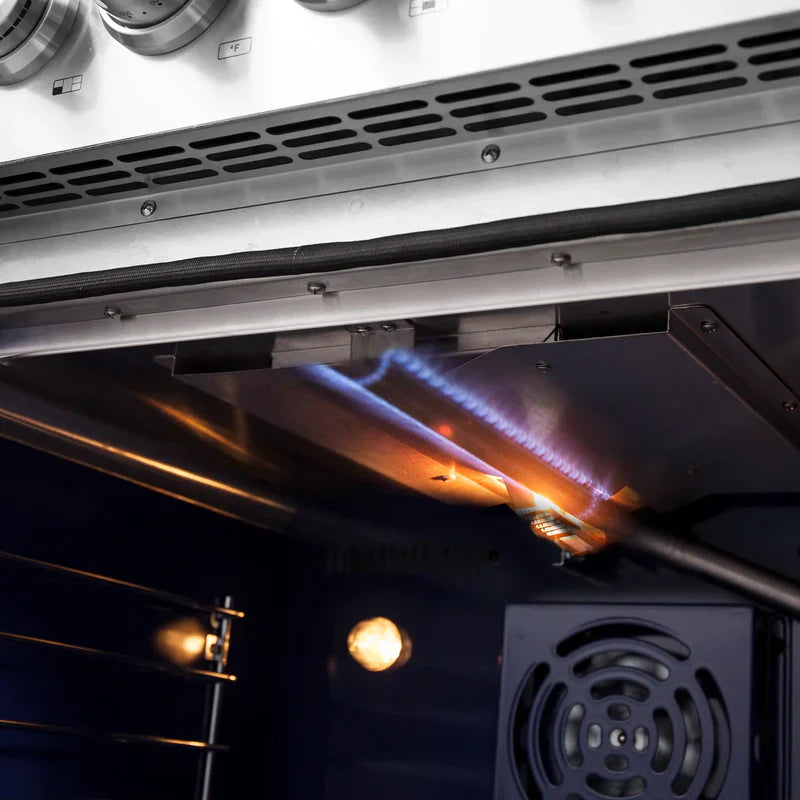 FORNO Massimo 30 Inch Freestanding French Door Gas Range - Stainless Steel FFSGS6439 30