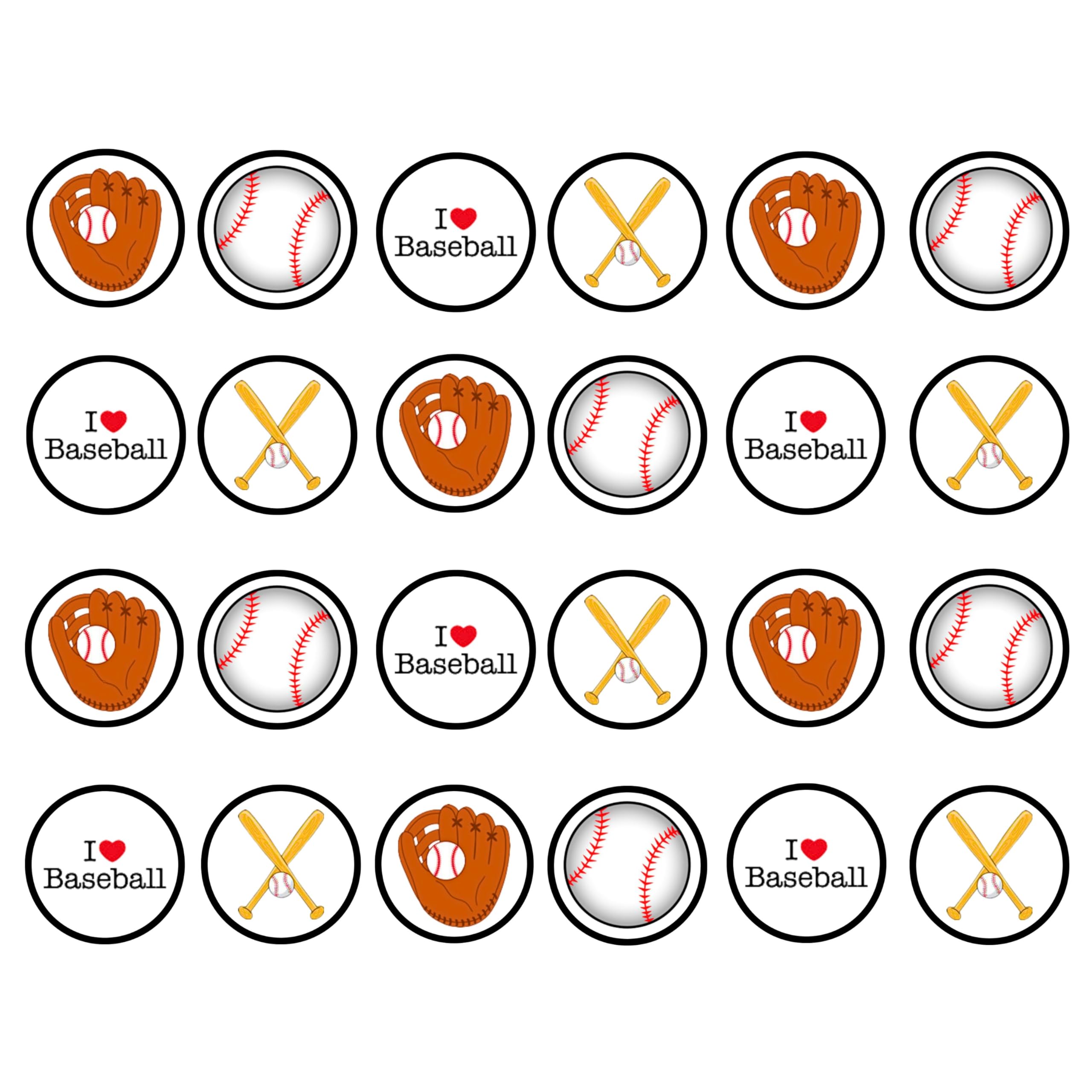 Edible Baseball Cupcake Toppers - 48 Count Multicolor Sports Decorations for Birthday Parties, Baby Showers & Game Day Celebrations - Brown Sugar Cookie Toppers by Cian's Cupcake Toppers Ltd